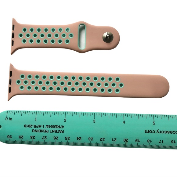 5/$20 NEW Pink Sand Aqua Mint Silicone Sport Band Apple Watch 44/45/49 mm M/L - Picture 4 of 7